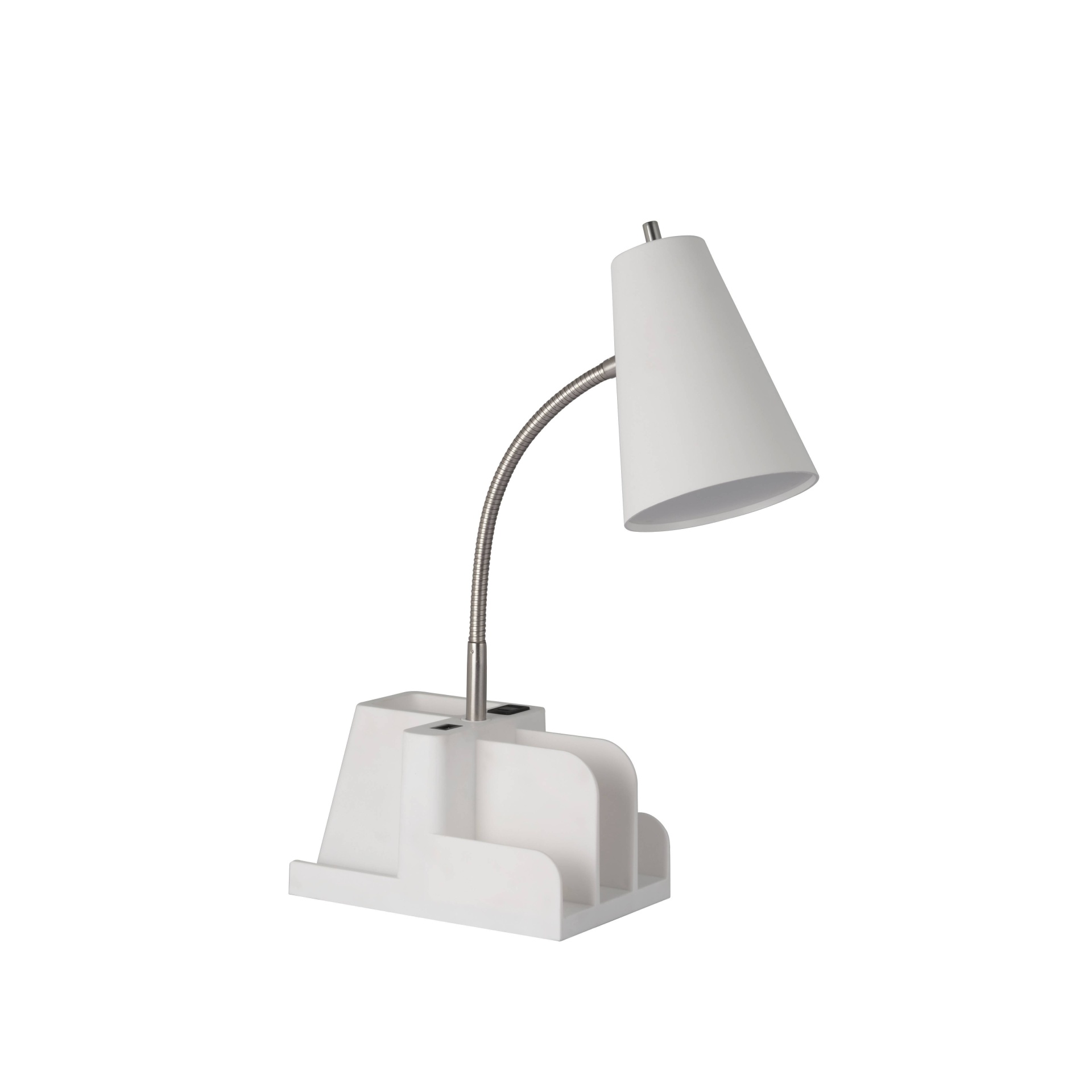 slide 1 of 9, Organizer Task Lamp (Includes LED Light Bulb) White - Room Essentials, 1 ct