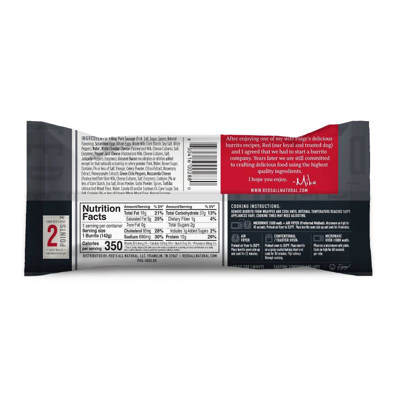 slide 2 of 4, Red's All Natural Red's Frozen Meat Lovers Breakfast Burrito - 5oz, 5 oz