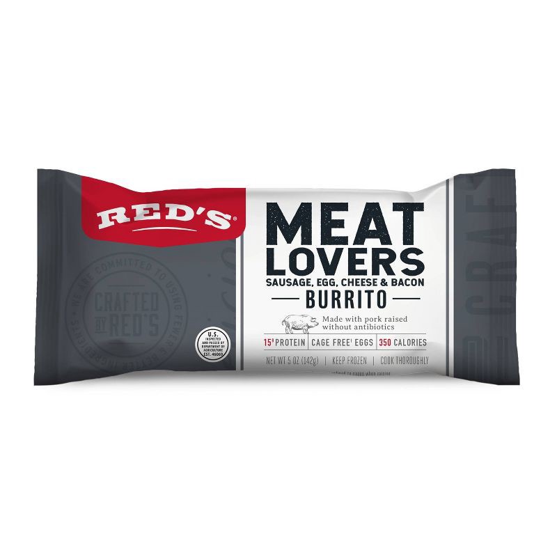 slide 1 of 4, Red's All Natural Red's Frozen Meat Lovers Breakfast Burrito - 5oz, 5 oz