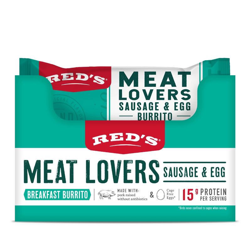 slide 3 of 5, Red's All Natural Red's Frozen Meat Lovers Breakfast Burrito - 5oz, 5 oz