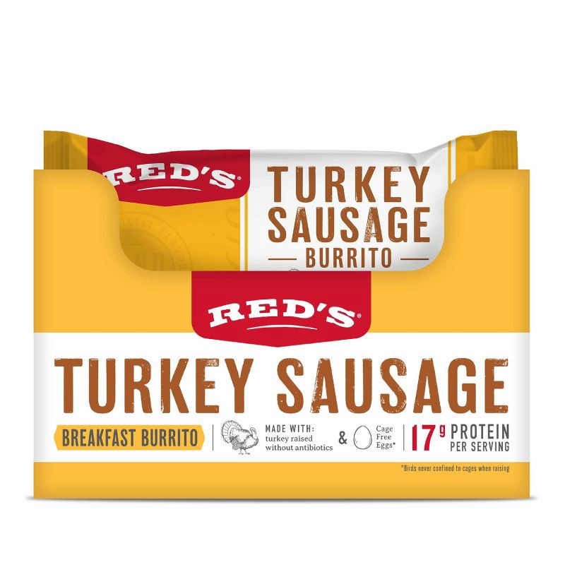 slide 3 of 4, Red's All Natural Red's Frozen Turkey Sausage Egg Breakfast Burrito - 5oz, 5 oz