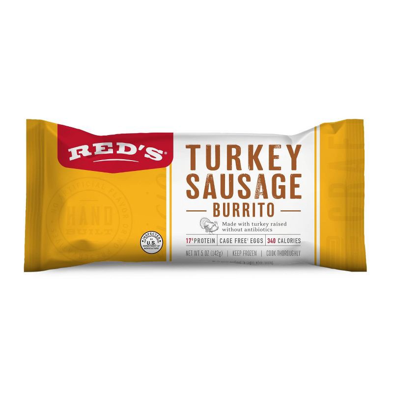 slide 1 of 4, Red's All Natural Red's Frozen Turkey Sausage Egg Breakfast Burrito - 5oz, 5 oz