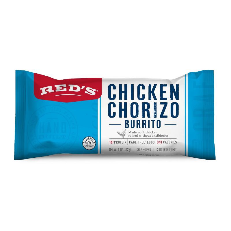 slide 1 of 4, Red's All Natural Red's Frozen Chicken Chorizo Egg Cheese Breakfast Burrito - 5oz, 5 oz