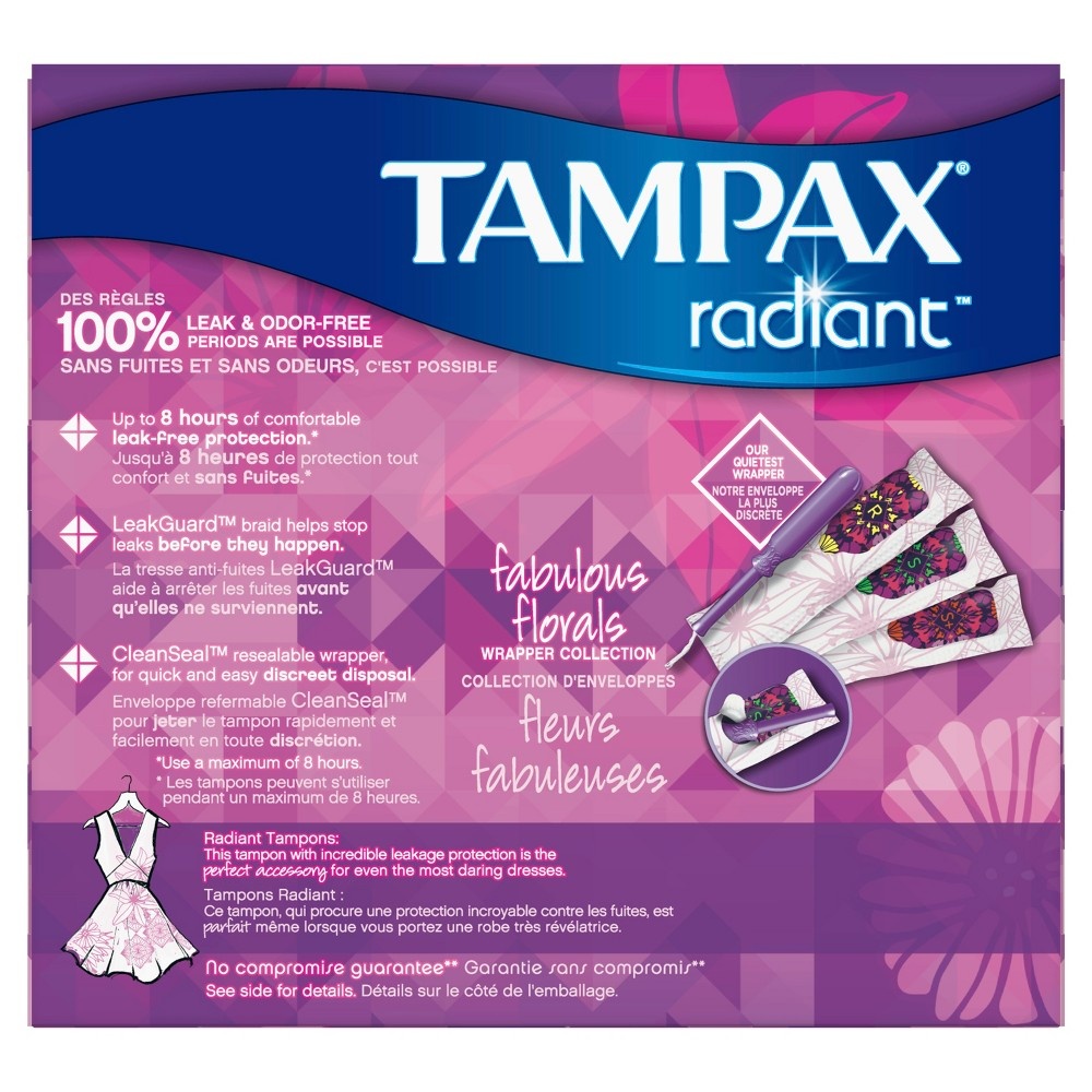 slide 7 of 7, Tampax Radiant Super Tampons, 32 ct