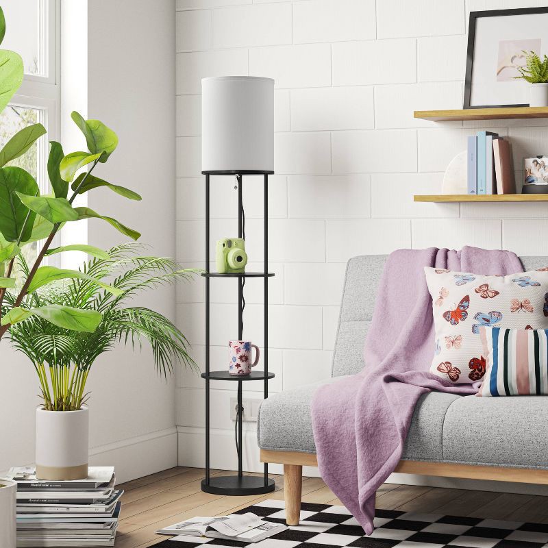 Shelf Floor Lamp Black Room Essentials 1 ct Shipt