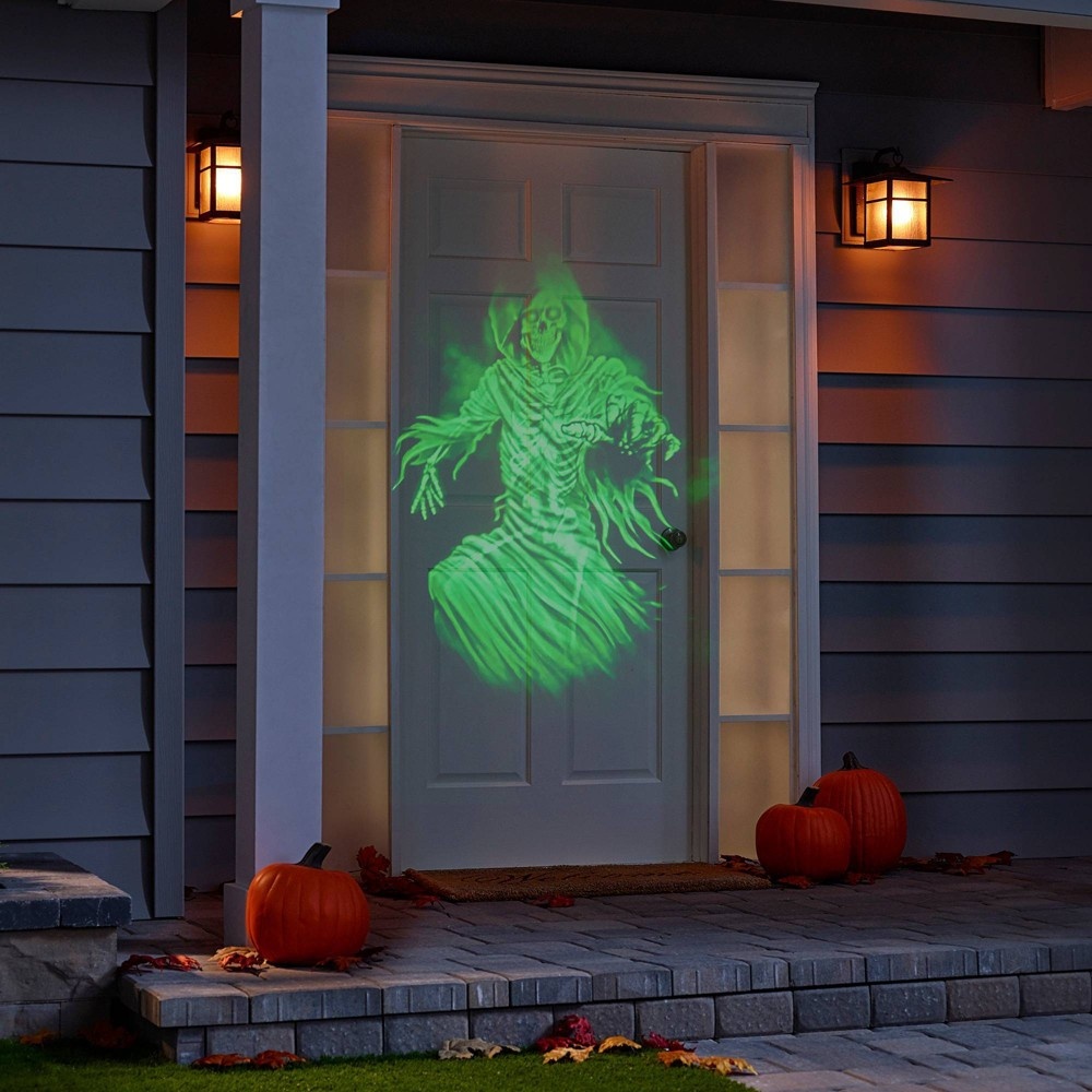 slide 2 of 4, Philips Animated Green Ghost Skeleton LED Halloween Projector, 1 ct