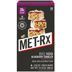 Met Rx Metrx Big 100 Bars Bluebry Cobbler 4 Ct