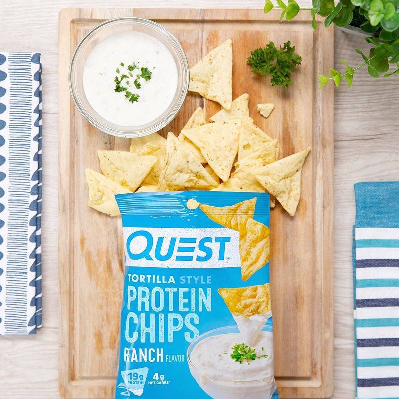 slide 7 of 8, Quest Nutrition Tortilla Style Protein Chips - Ranch - 4pk/1.1oz, 4 ct, 1.1 oz