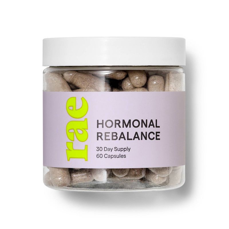 slide 4 of 4, Rae ReBalance Dietary Supplement Vegan Capsules for Hormone Balance - 60ct, 60 ct