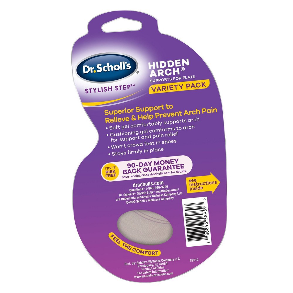Dr. Scholl's Stylish Step Hidden Arch Support Variety Pack 3pk 3 ct