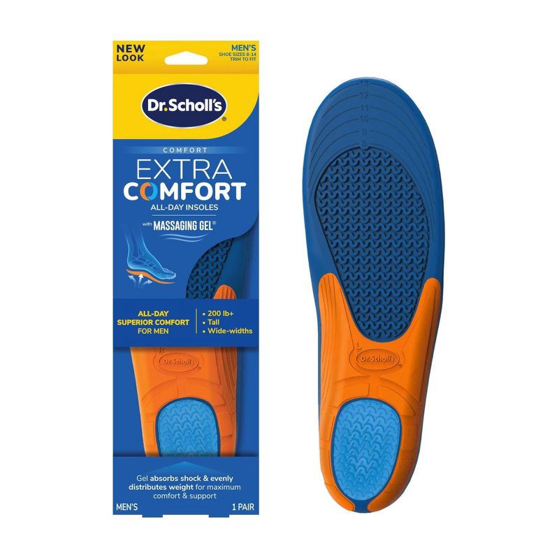 slide 1 of 10, Dr. Scholl's Extra Comfort All-Day Men's Trim To Fit Shoe Insoles - 1 Pair - Size 8-14, 1 ct