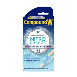 Compound W NitroFreeze Wart Remover with Non-Prescription Nitrous Oxide - 5 Applications