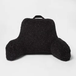 Faux Shearling Bed Rest Pillow Washed Black - Room Essentials