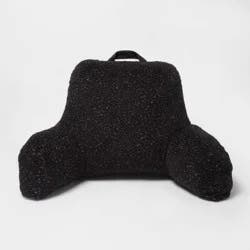 Faux Shearling Bed Rest Pillow Washed Black - Room Essentials