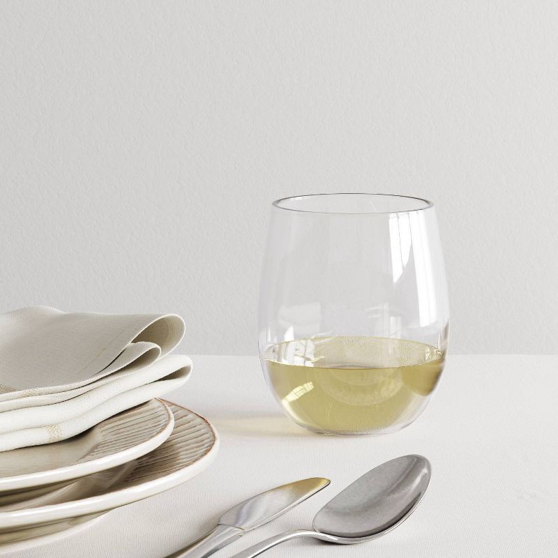 slide 2 of 2, 14oz Tritan Plastic Stemless Wine Glass - Threshold™: Dishwasher-Safe, Traditional Style Drinkware for Cold Beverages, 14 oz