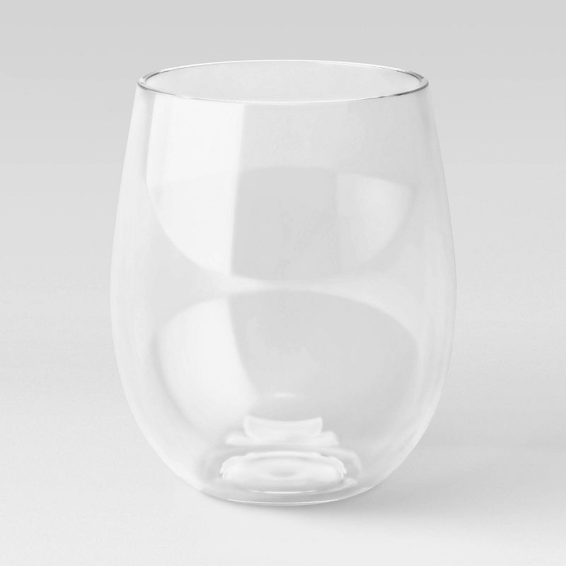 slide 1 of 2, 14oz Tritan Plastic Stemless Wine Glass - Threshold™: Dishwasher-Safe, Traditional Style Drinkware for Cold Beverages, 14 oz