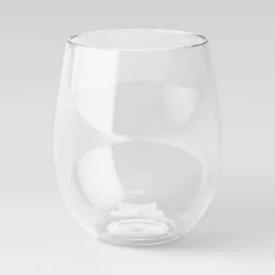 14oz Tritan Plastic Stemless Wine Glass - Threshold™: Dishwasher-Safe, Traditional Style Drinkware for Cold Beverages