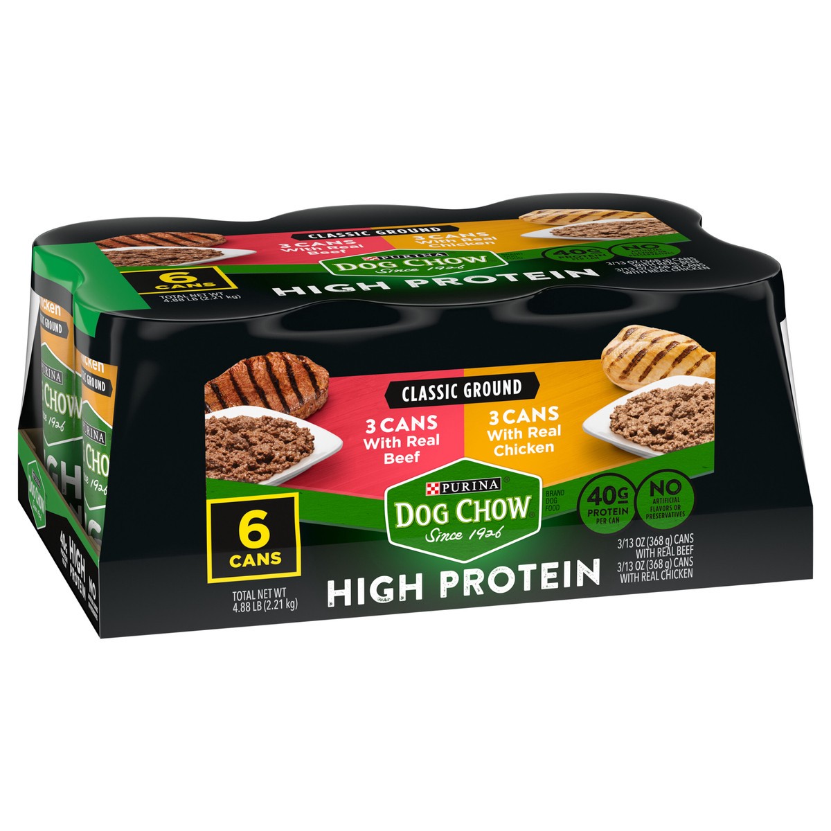 slide 9 of 9, Dog Chow Purina Dog Chow High Protein Pate Wet Dog Food, With Chicken & Beef Variety Pack, 4.87 lb