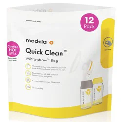 Medela Quick Clean Micro-Steam Sanitizing Bags - 12ct: Sterilization Devices, Cleaning Tools And Accessories
