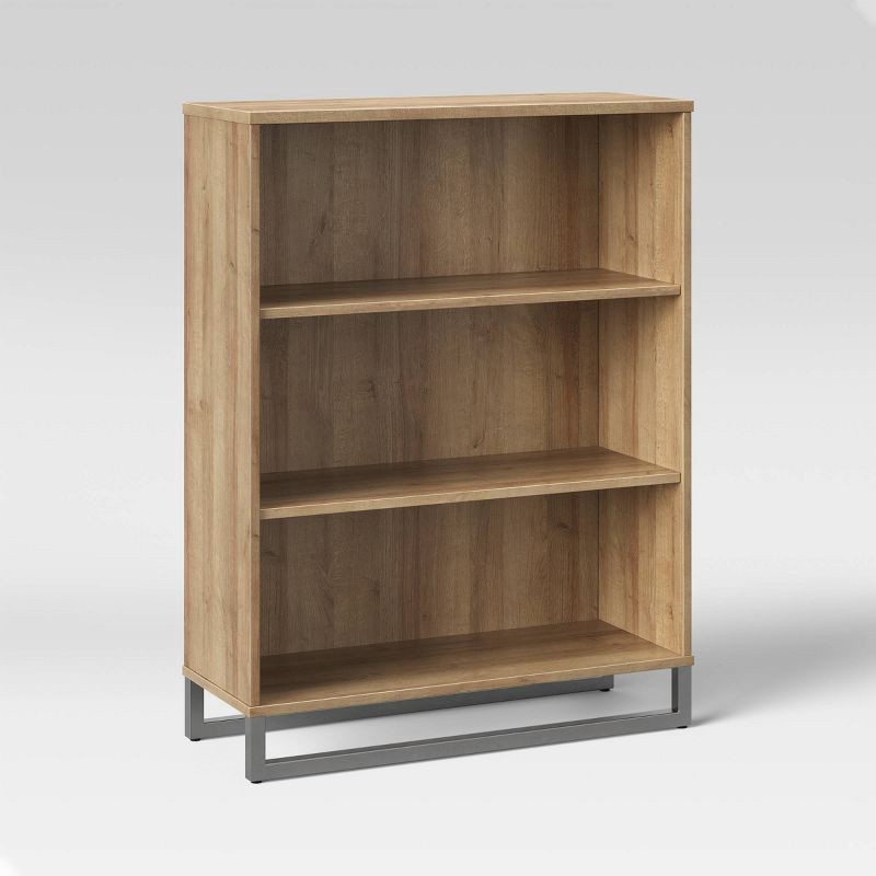 slide 3 of 3, Mixed Material 3 Shelf Bookcase Natural - Room Essentials™, 1 ct