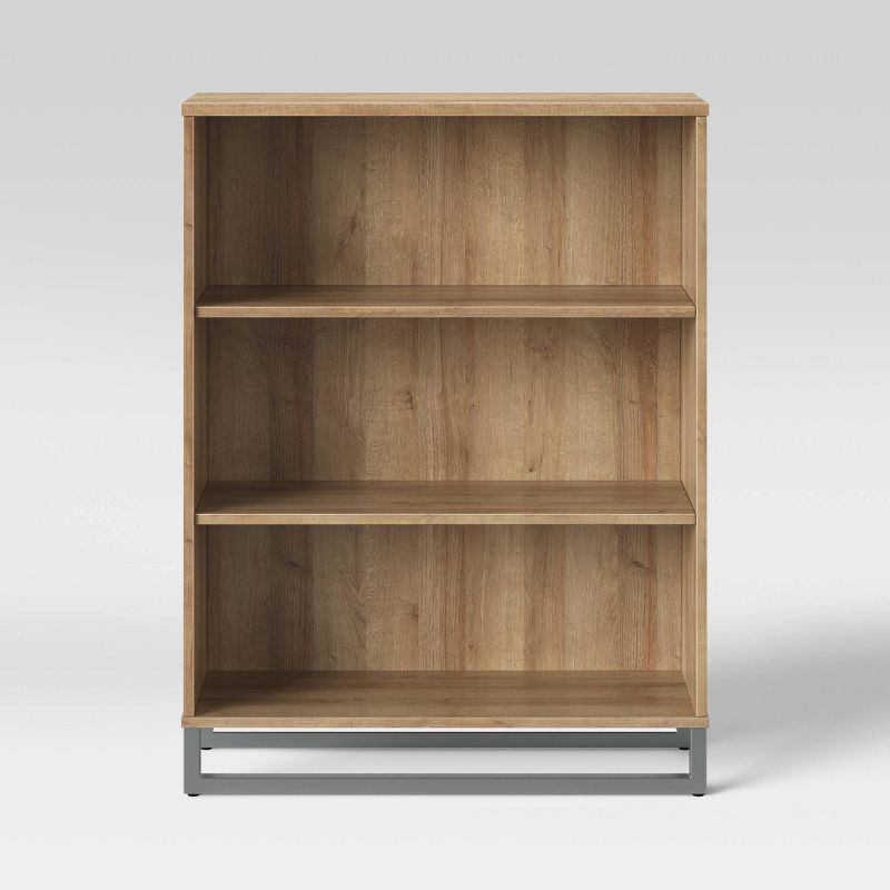 slide 1 of 3, Mixed Material 3 Shelf Bookcase Natural - Room Essentials™, 1 ct