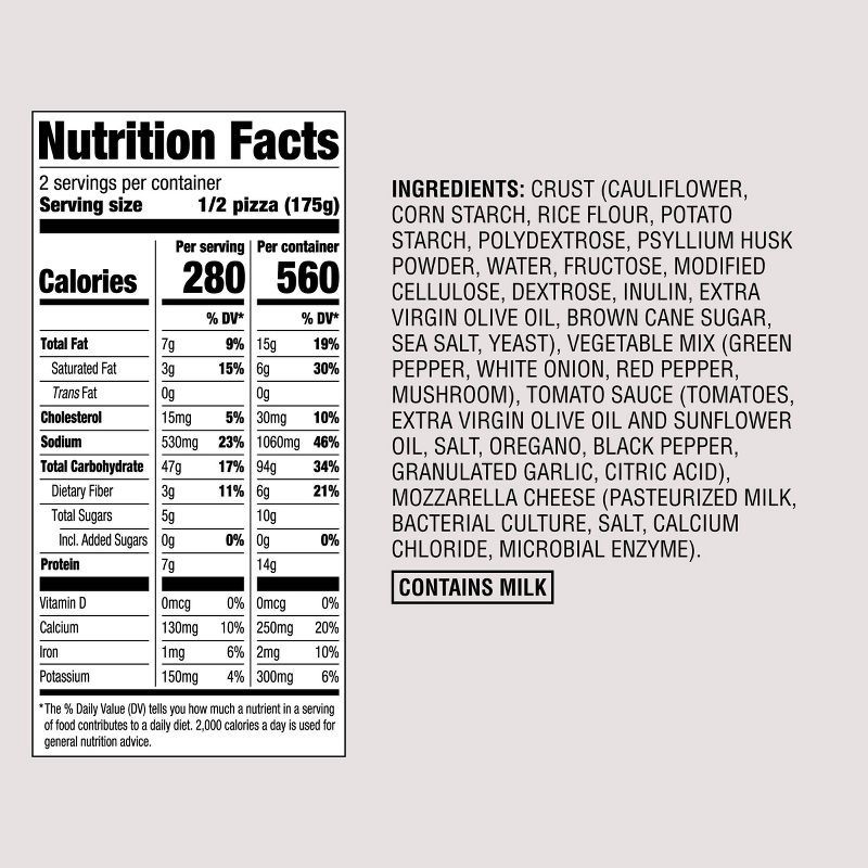 slide 4 of 4, Gluten Free Cauliflower Crust Veggie Frozen Pizza - Good & Gather™, 1 ct
