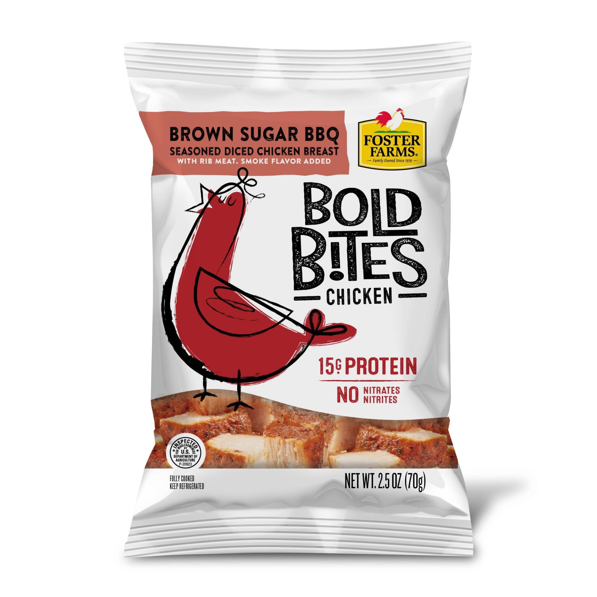 slide 1 of 3, Foster Farms Bold Bites Brown Sugar BBQ Diced Chicken, 2.5 oz