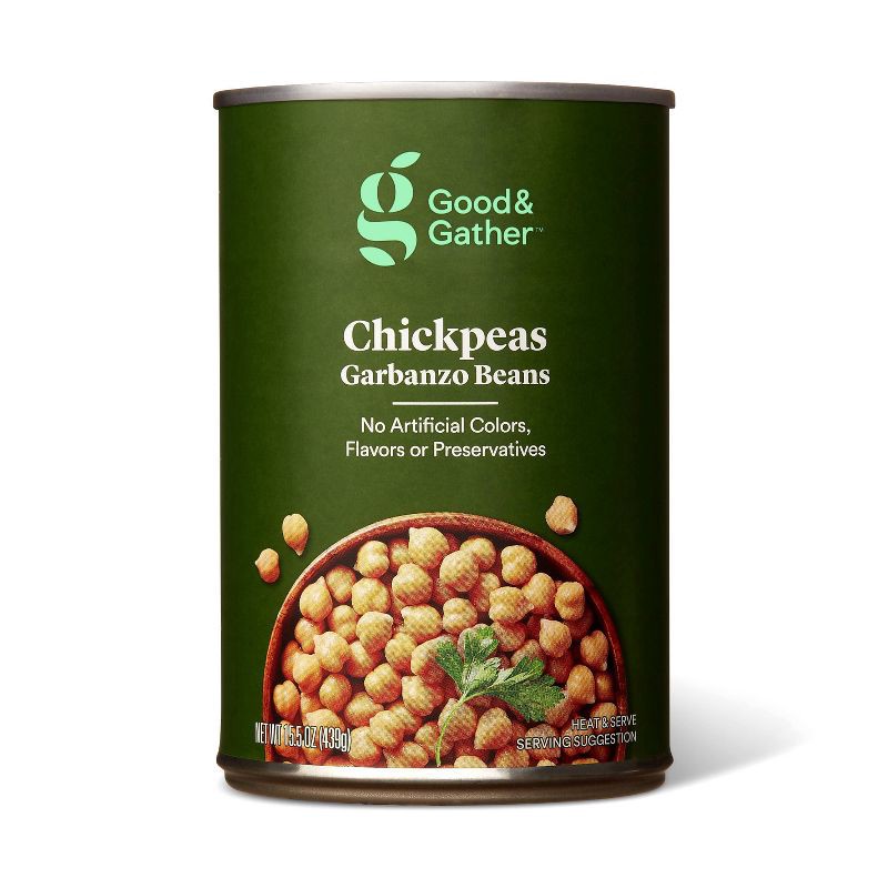 slide 1 of 3, Chickpeas Garbanzo Beans - 15.5oz - Good & Gather™, 15.5 oz