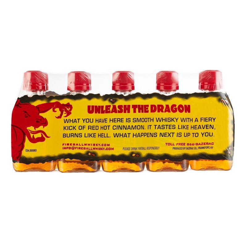 slide 3 of 10, Fireball Low-Proof Cinnamon Whiskey - 10pk/50ml Bottles, 10 ct; 50 ml