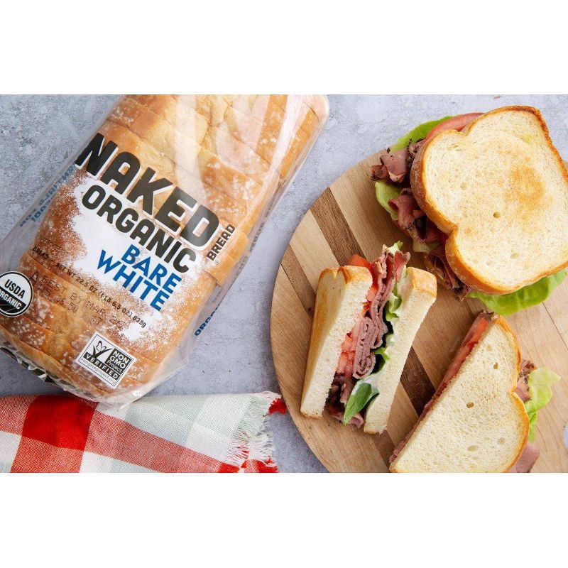 slide 4 of 5, Franz Naked Organic Bare White Bread - 22.5oz, 22.5 oz