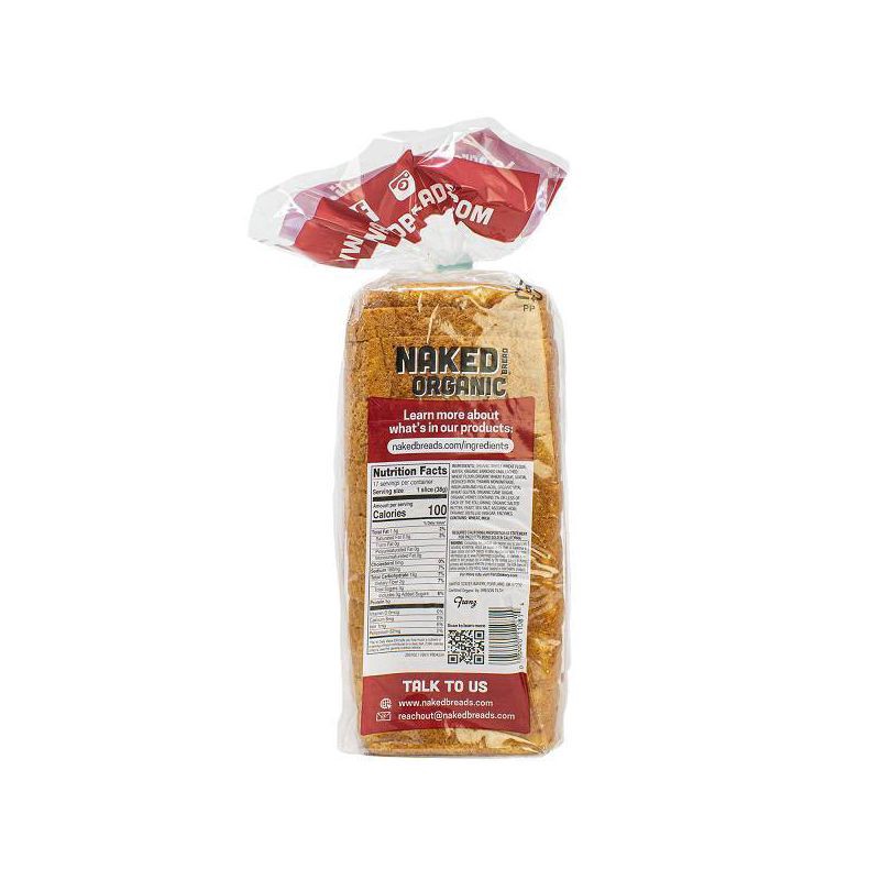 slide 3 of 5, Franz Naked Organic Minimalist Wheat Bread - 22.5oz, 22.5 oz
