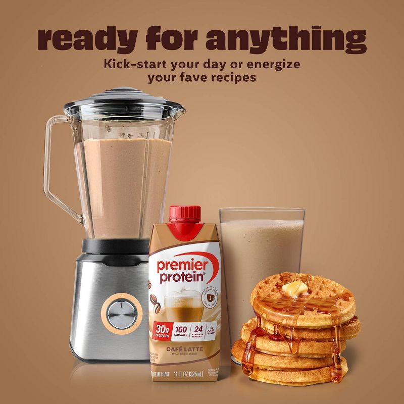 slide 5 of 10, Premier Protein Nutritional Shake Café Latte Caffeinated - 11 fl oz/4pk, 4 ct; 11 fl oz