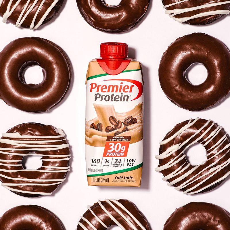 slide 6 of 10, Premier Protein Nutritional Shake Café Latte Caffeinated - 11 fl oz/4pk, 4 ct; 11 fl oz