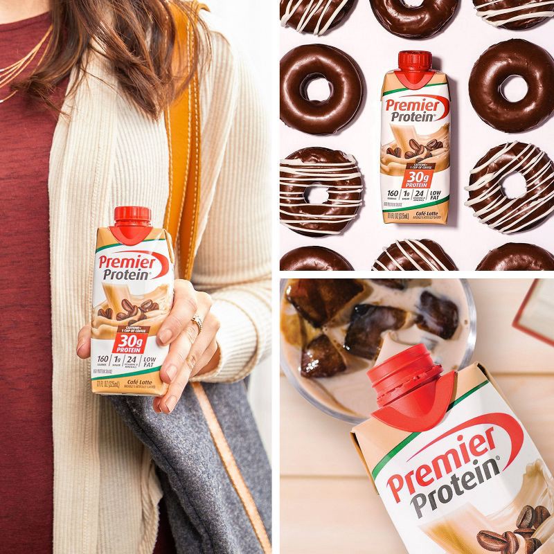 slide 7 of 10, Premier Protein Nutritional Shake Café Latte Caffeinated - 11 fl oz/4pk, 4 ct; 11 fl oz