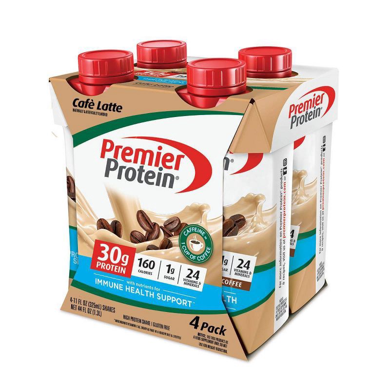 slide 1 of 7, Premier Protein Nutritional Shake - Café Latte - 11 fl oz/4pk, 4 ct; 11 fl oz