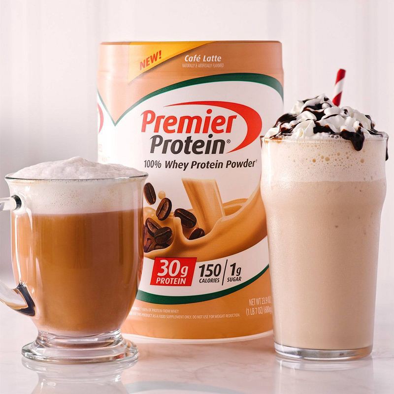 slide 2 of 8, Premier Protein 100% Whey Protein Powder - Café Latte - 17 Serve, 1 ct