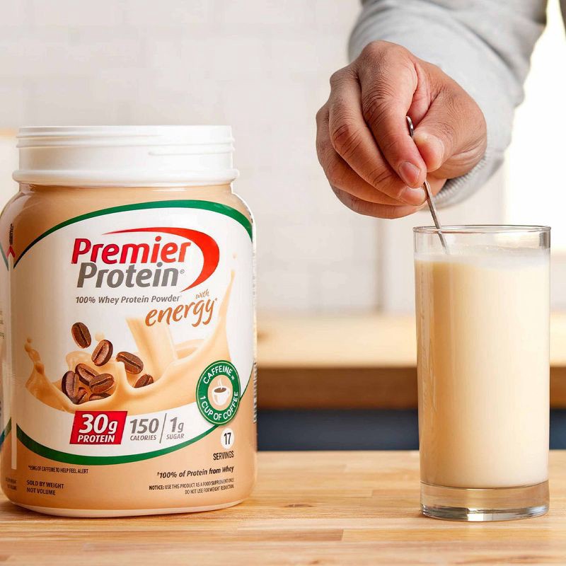 slide 3 of 8, Premier Protein 100% Whey Protein Powder - Café Latte - 17 Serve, 1 ct