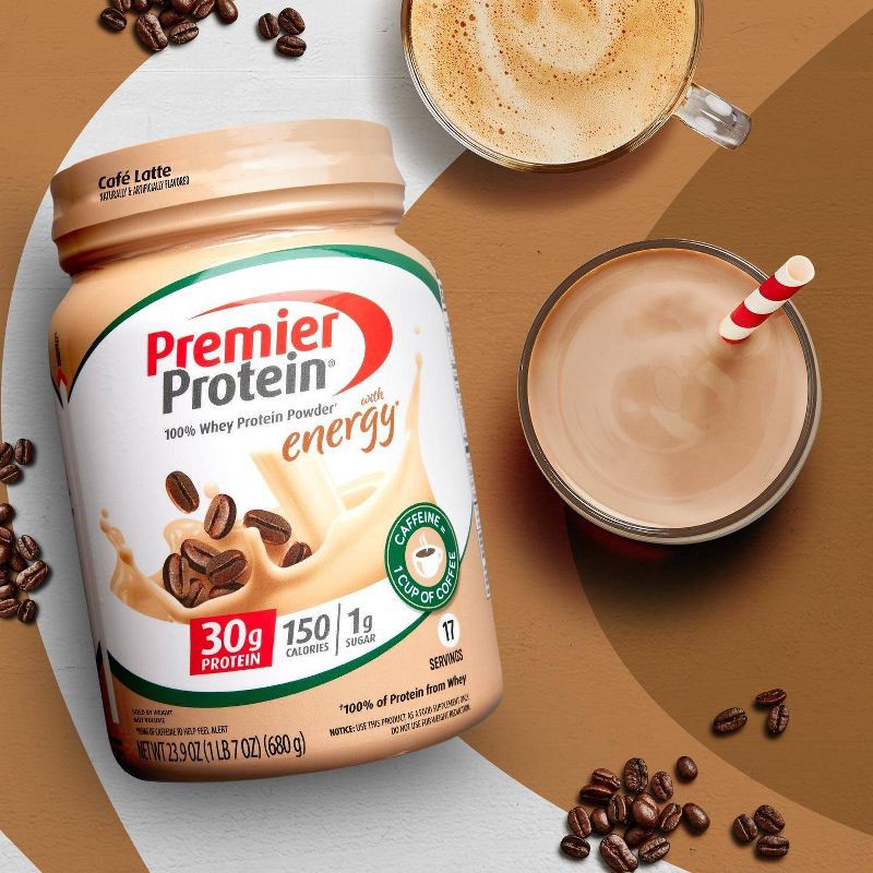 slide 5 of 8, Premier Protein 100% Whey Protein Powder - Café Latte - 17 Serve, 1 ct