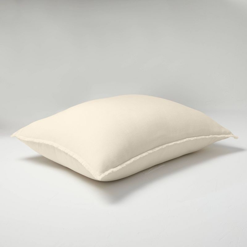 slide 3 of 6, King Euro Heavyweight Linen Blend Decorative Throw Pillow Natural - Casaluna™, 1 ct