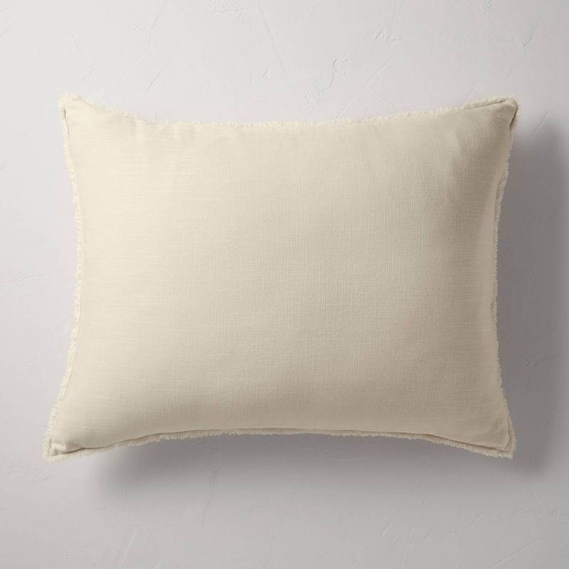 slide 1 of 6, King Euro Heavyweight Linen Blend Decorative Throw Pillow Natural - Casaluna™, 1 ct