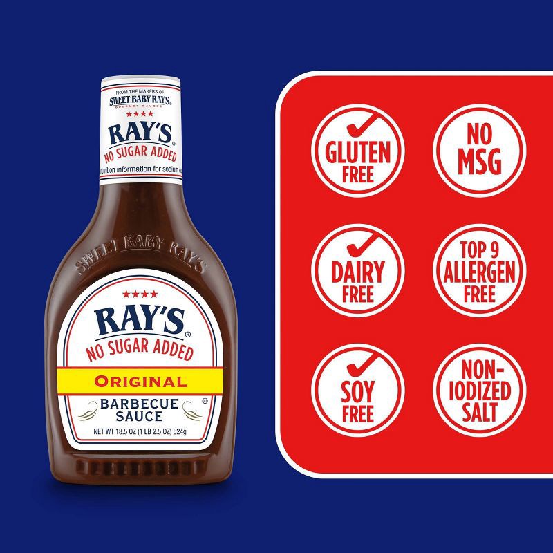 slide 5 of 9, Sweet Baby Ray's No Sugar Added Original BBQ Sauce - 18.5oz, 18.5 oz