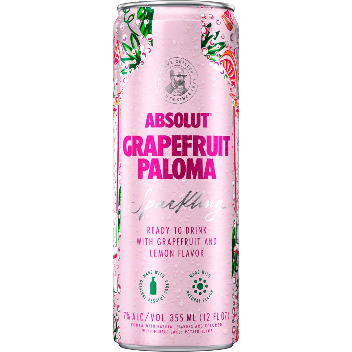 slide 1 of 3, Absolut Grapefruit Paloma Sparkling Vodka Cocktail, 4 ct; 355 ml