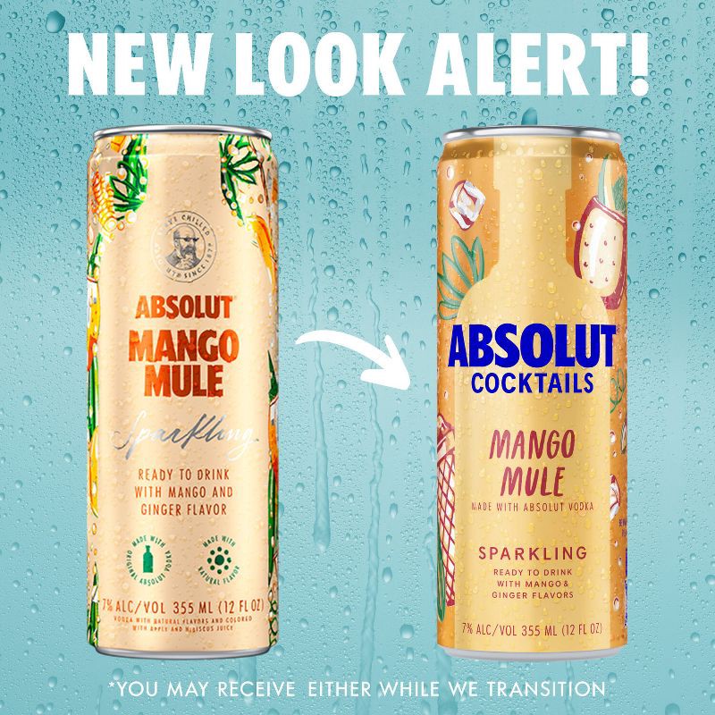 slide 2 of 9, Absolut Mango Mule Sparkling Vodka Cocktail - 4pk/355ml Cans, 4 ct; 355 ml