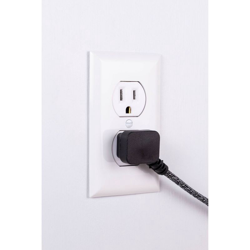 slide 2 of 9, Cordinate 15' 3 Outlet Polarized Extension Cord Dark Gray, 1 ct