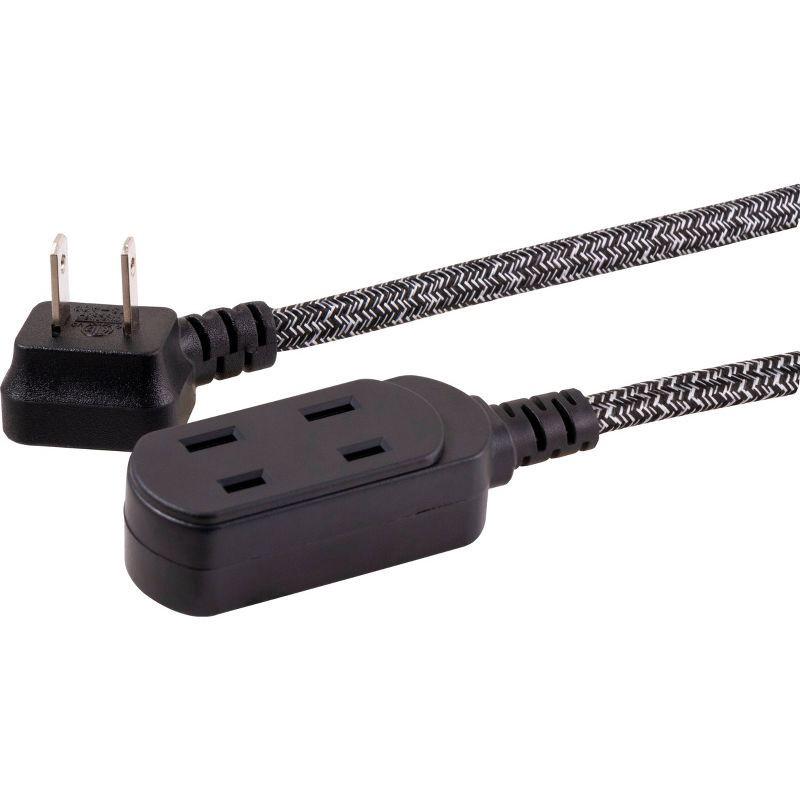 slide 6 of 9, Cordinate 15' 3 Outlet Polarized Extension Cord Dark Gray, 1 ct