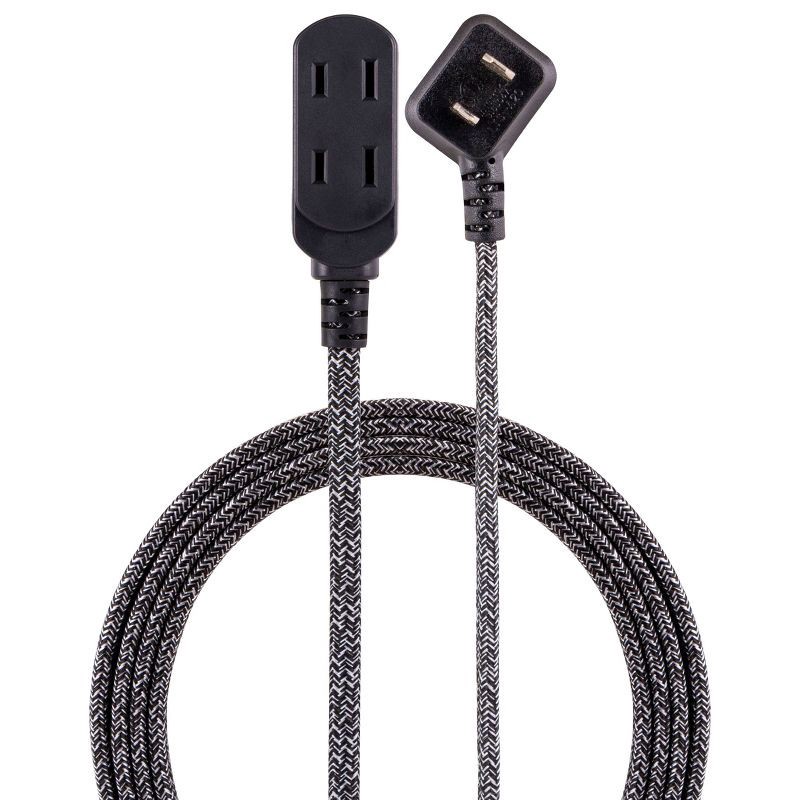 slide 1 of 9, Cordinate 15' 3 Outlet Polarized Extension Cord Dark Gray, 1 ct