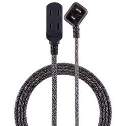 Cordinate 15' 3 Outlet Polarized Extension Cord Dark Gray