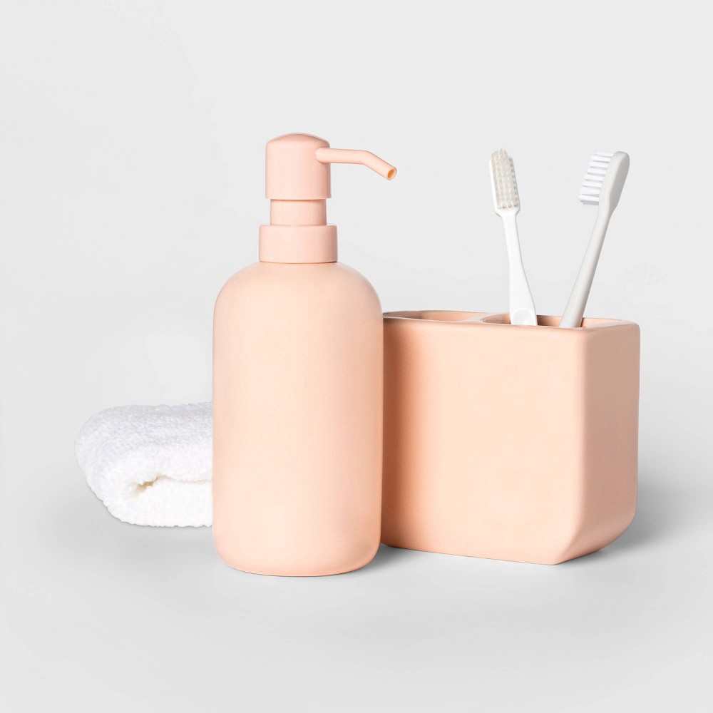 slide 2 of 2, Oversized Toothbrush Holder Peach - Room Essentials, 1 ct