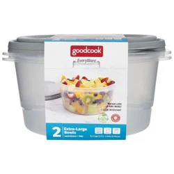 GoodCook EveryWare Round Food Storage Containers - 15.7 Cups - 4pcs/2ct - Gray