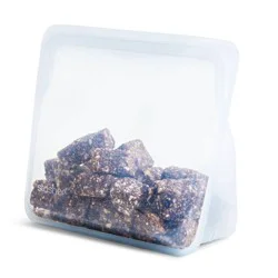stasher Premium Silicone Reusable Food Storage Stand-Up Mid Bag - Clear
